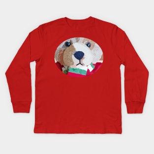 Teddy Bear Close Up Portrait Kids Long Sleeve T-Shirt